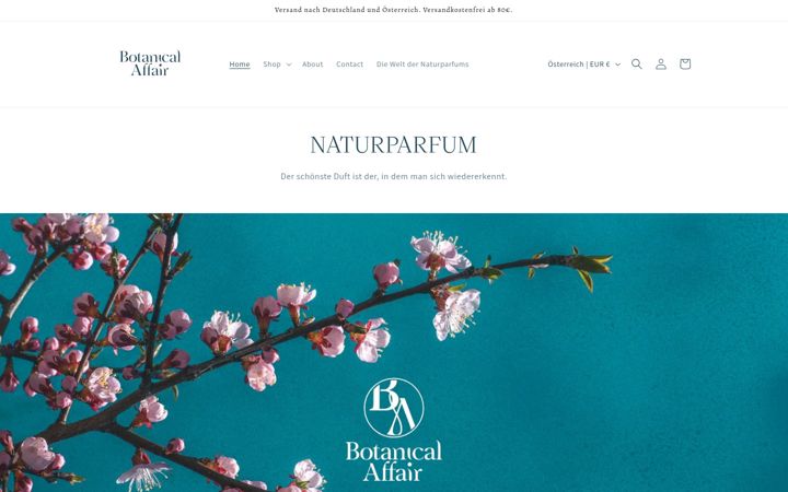 Ekraanipilt saidist botanical-affair.at