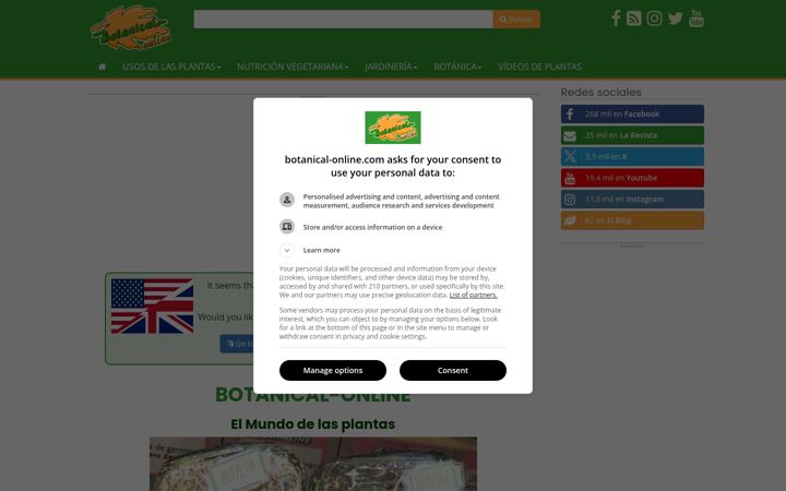 Snímek obrazovky botanical-online.com