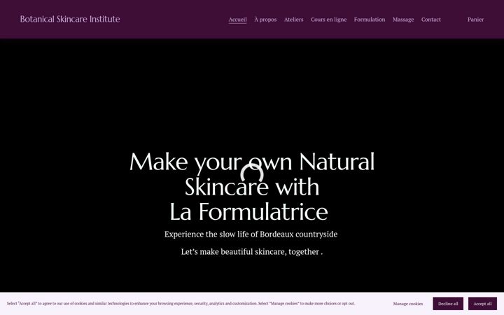 Screenshot of botanicalskincareinstitute.com