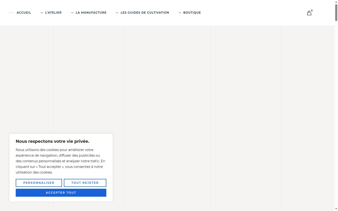 Captura de ecrã do banner de consentimento apresentado antes de qualquer interação