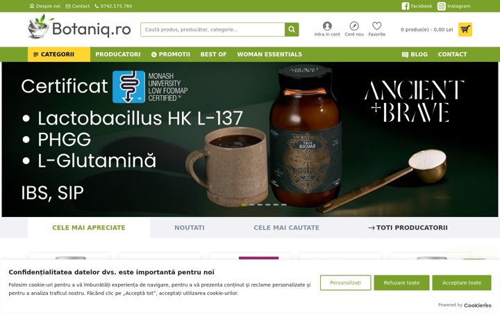 Screenshot of botaniq.ro