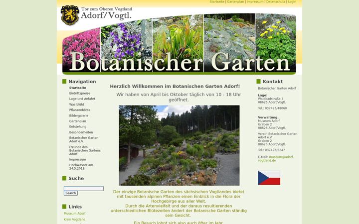 Screenshot of botanischer-garten-adorf.de