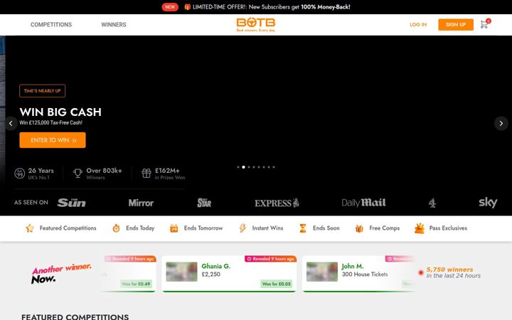 Екранна снимка на botb.com