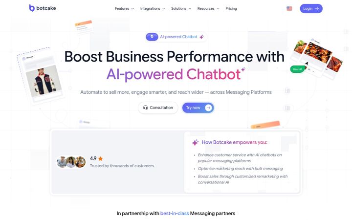 Screenshot of botcake.io