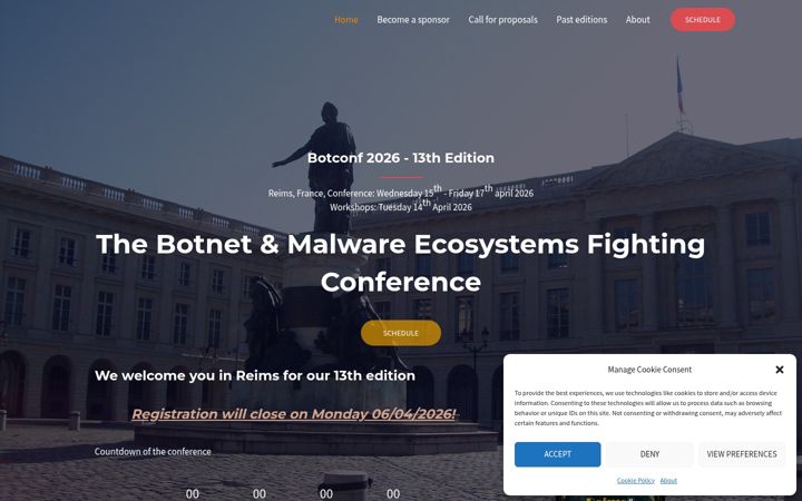 Screenshot of botconf.eu