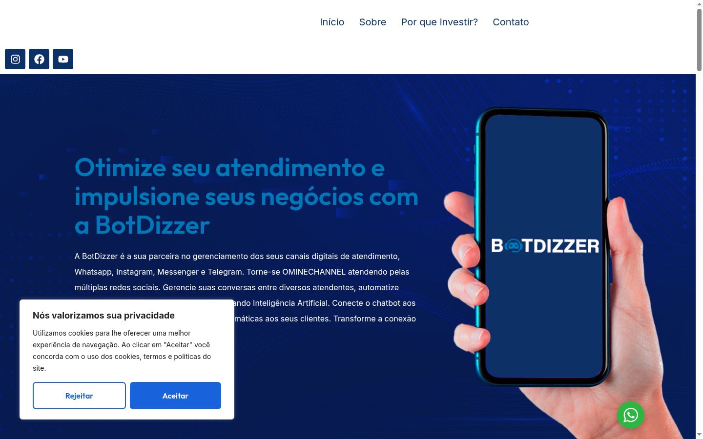 Screenshot του banner συγκατάθεσης που εμφανίστηκε πριν από οποιαδήποτε αλληλεπίδραση