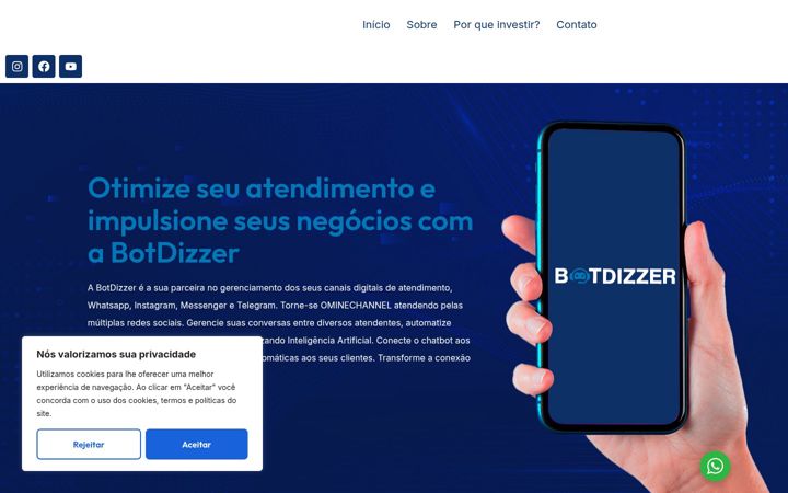 Screenshot of botdizzer.com.br