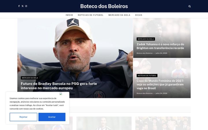 Screenshot of botecodosboleiros.com.br