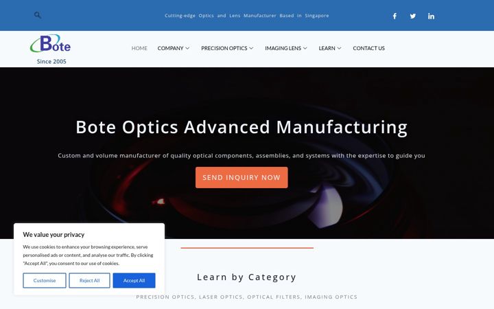 Screenshot of boteoptics.com