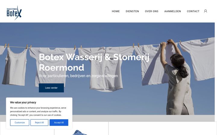 Screenshot of botex-wasserij.nl
