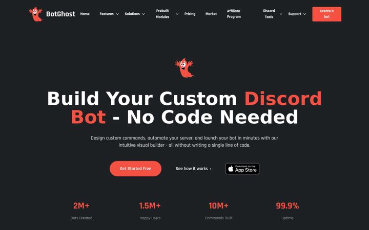 Screenshot of botghost.com
