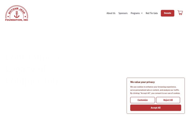 Screenshot of bothamjeanfoundation.org