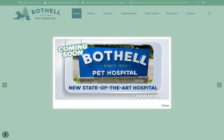 Screenshot of bothellpethospital.com