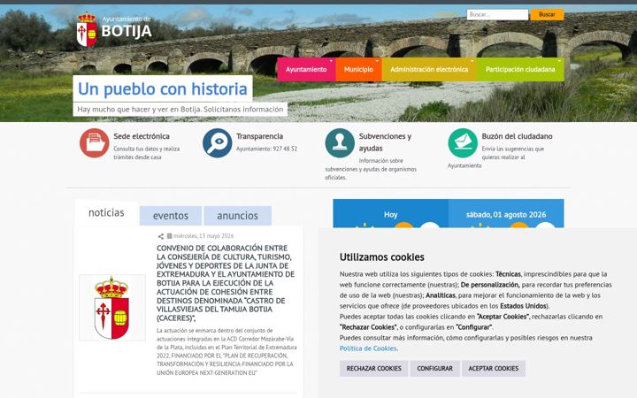 Screenshot of botija.es