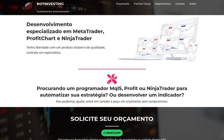 Screenshot of botinvesting.com.br