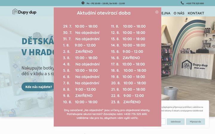 Screenshot of botkydupydup.cz