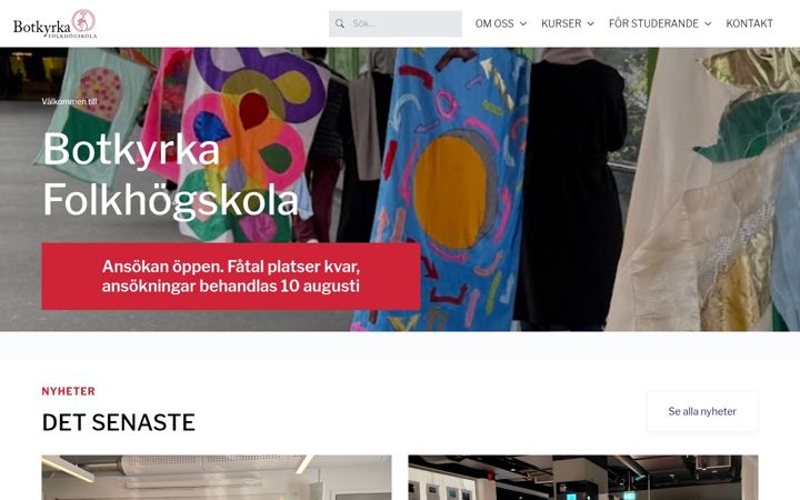 Captura de pantalla de botkyrkafolkhogskola.org