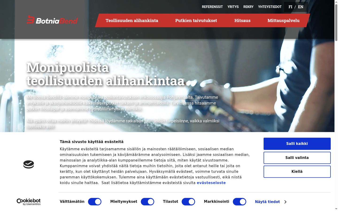 Screenshot del banner di consenso mostrato prima di qualsiasi interazione
