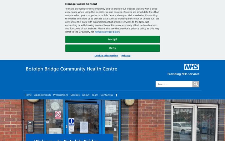 Screenshot of botolphbridgechc.nhs.uk