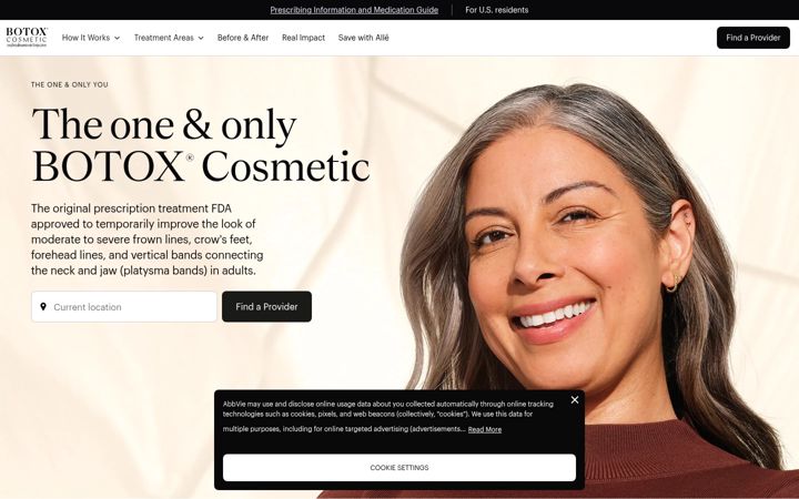Screenshot of botoxcosmetic.com