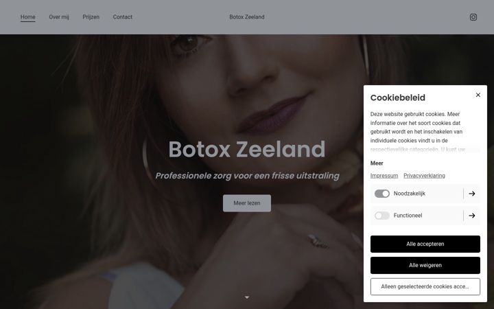 Screenshot of botoxzeeland.nl