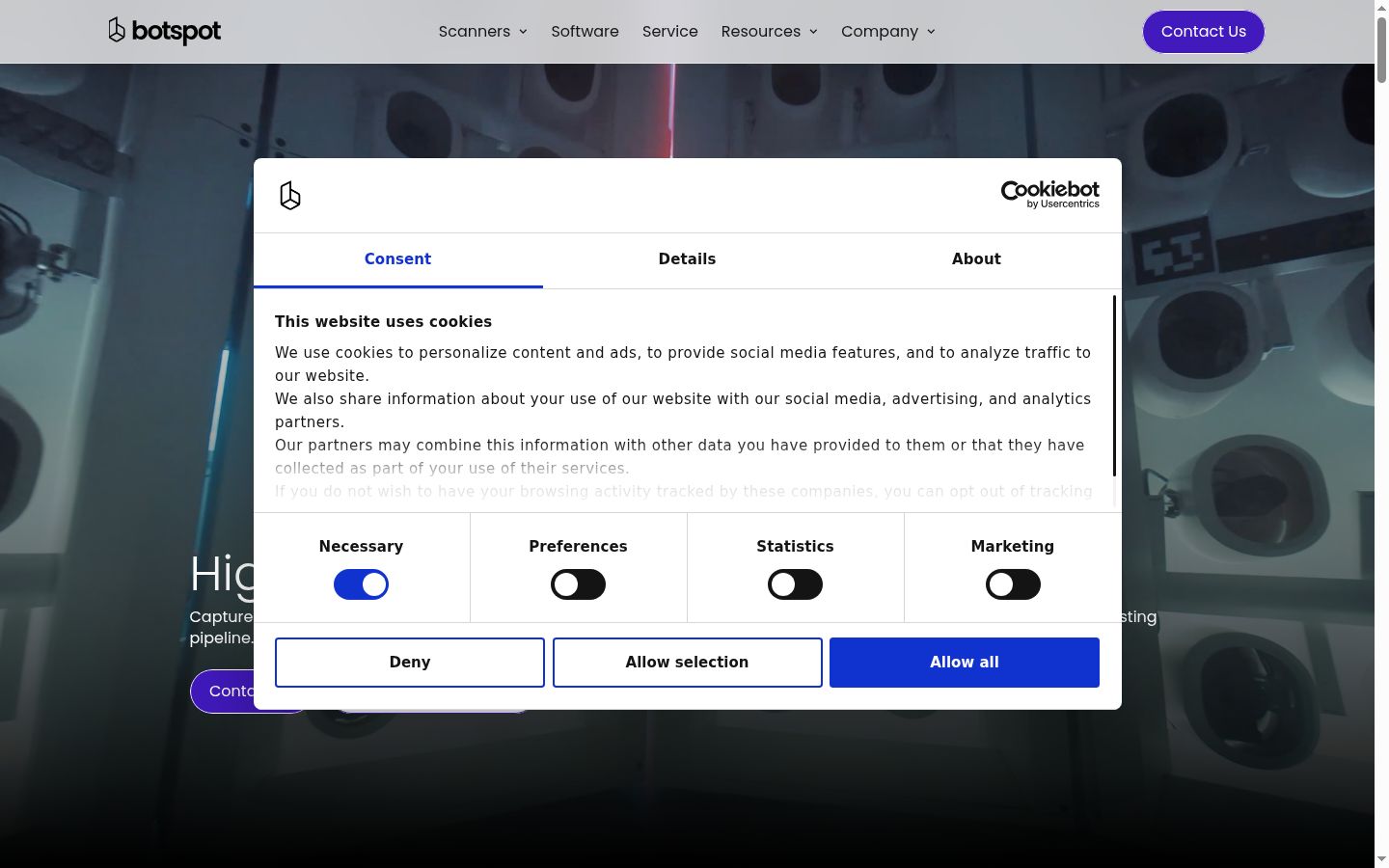 Zrzut ekranu banera zgody wyświetlanego przed jakąkolwiek interakcją