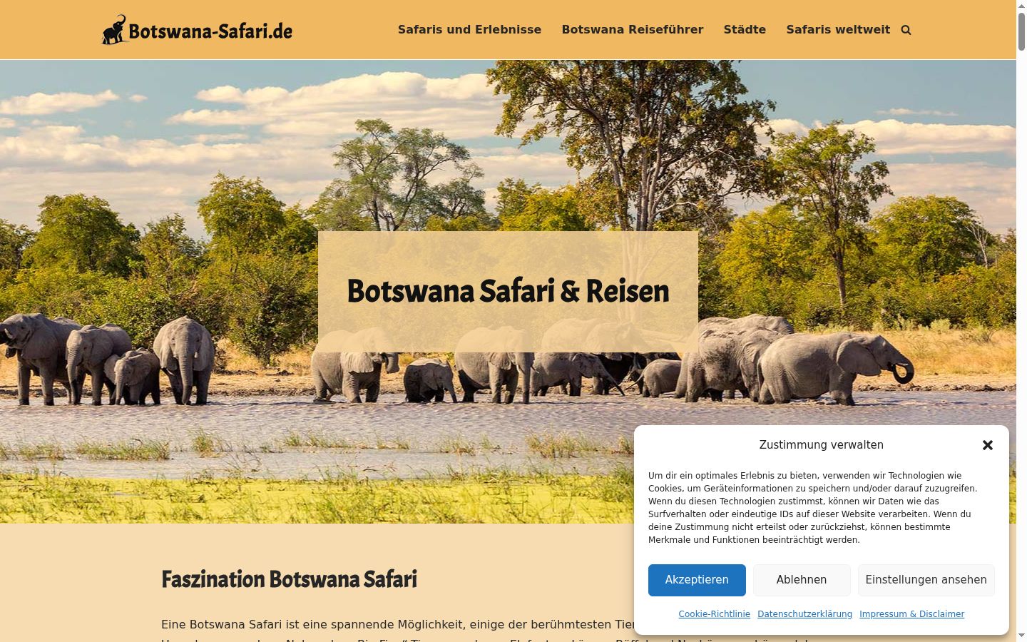 Screenshot of the consent banner shown before any interaction