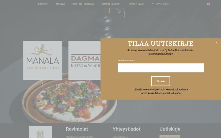 Captură de ecran a botta.fi