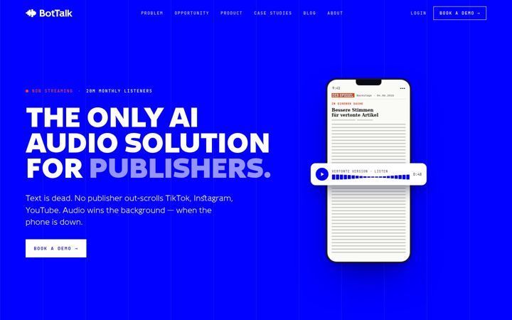 Screenshot of bottalk.io