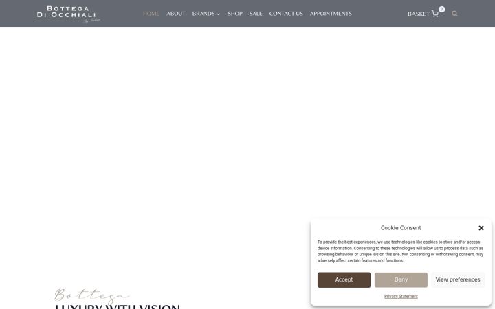 Screenshot of bottega-eyewear.com