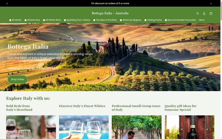 Screenshot of bottega-italia.com.au