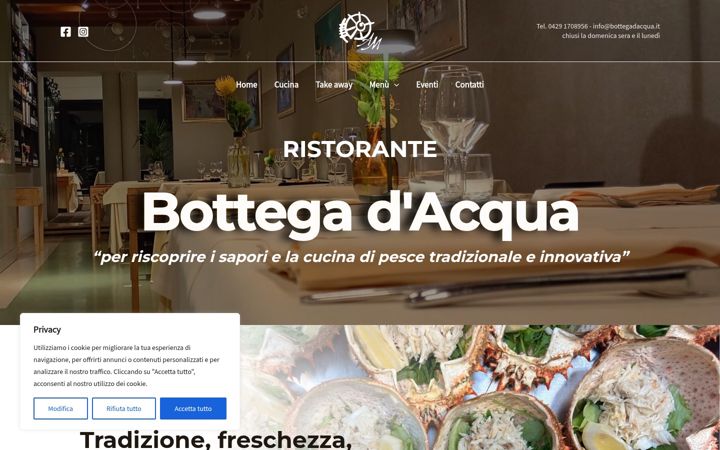 Kuvakaappaus sivustosta bottegadacqua.it
