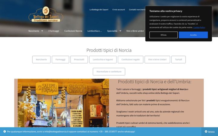 Screenshot of bottegadinorcia.it