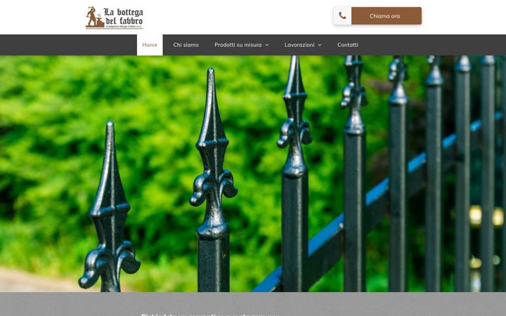 Screenshot of bottegafabbro.com