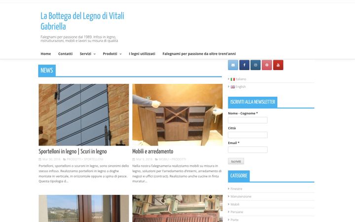 Screenshot of bottegalegno.com