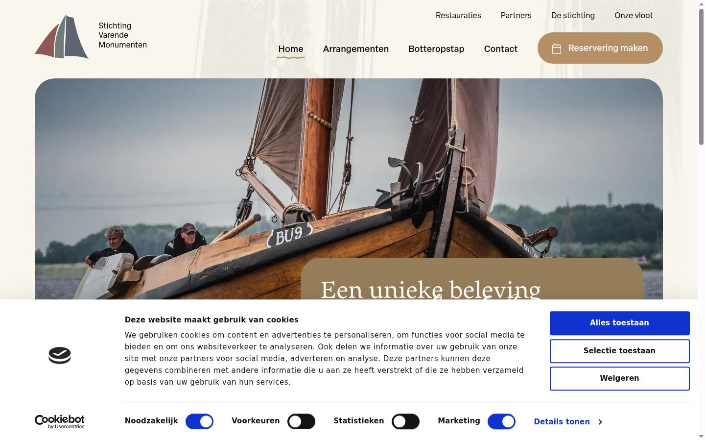 Screenshot of the consent banner shown before any interaction