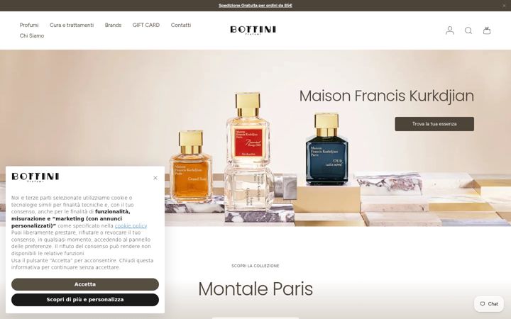 Screenshot of bottiniprofumi.it