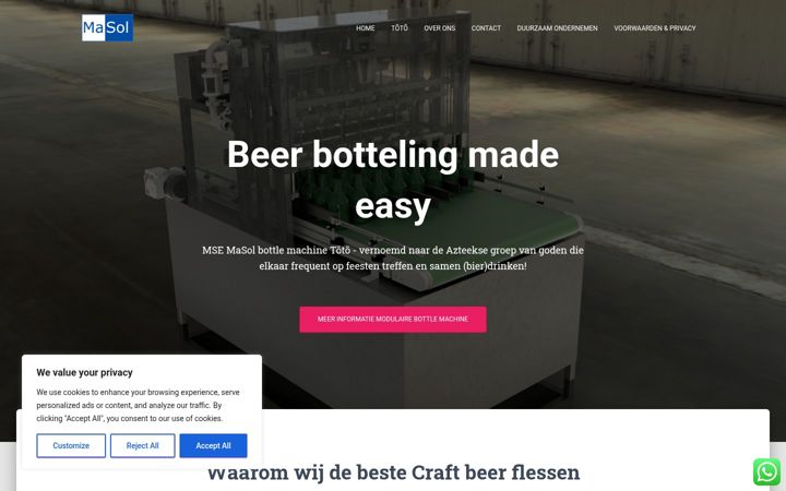 Skjámynd af bottlemachine.eu