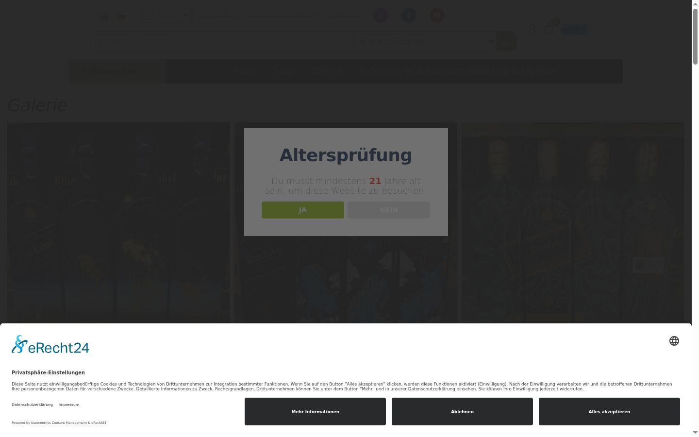 Screenshot del banner di consenso mostrato prima di qualsiasi interazione