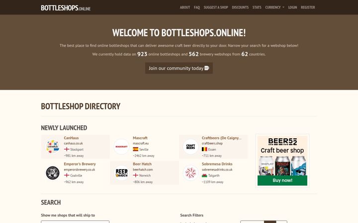 Screenshot of bottleshops.online