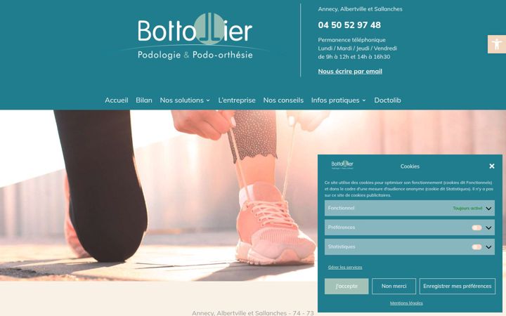 Screenshot of bottollierpodologie.fr