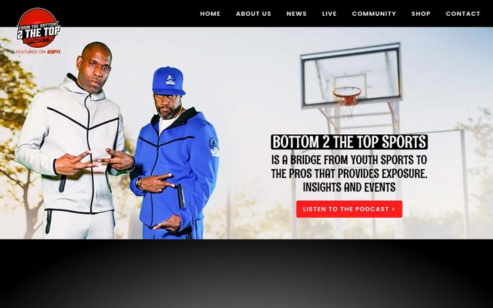 Screenshot of bottom2thetopsports.com