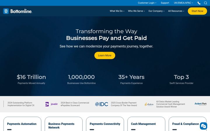 Screenshot of bottomline.com