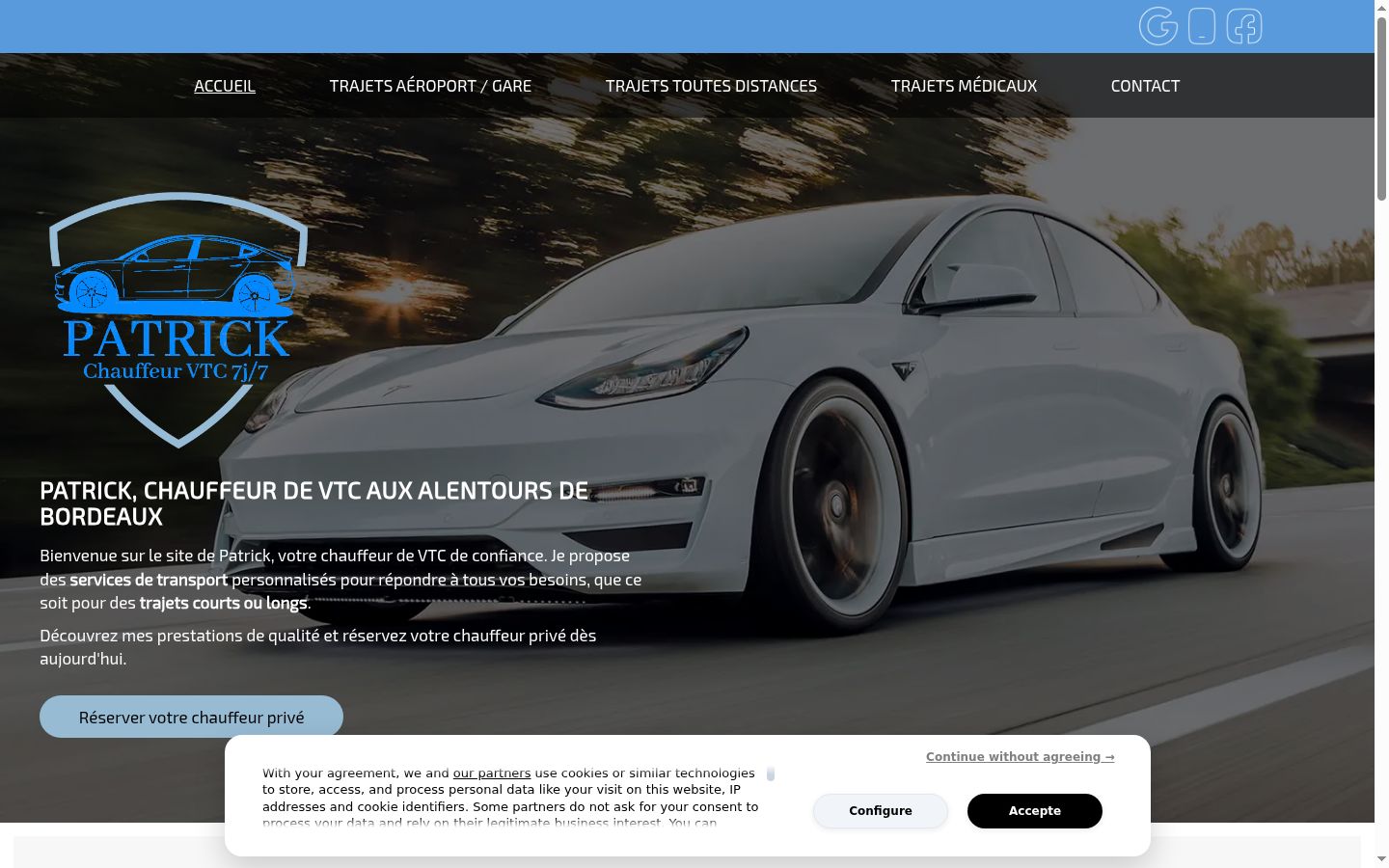 Screenshot del banner di consenso mostrato prima di qualsiasi interazione