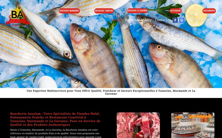 Kuvakaappaus sivustosta boucherie-assalam.fr