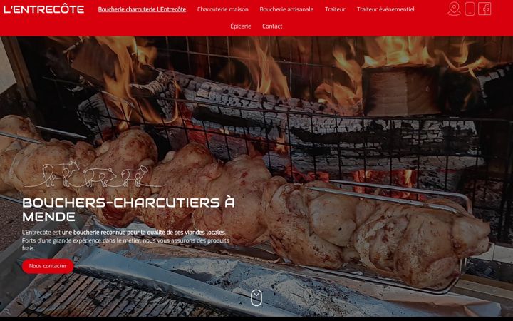 Zrzut ekranu boucherie-charcuterie-lentrecote.fr