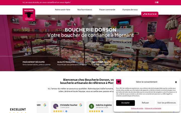 Screenshot of boucherie-dorson.fr