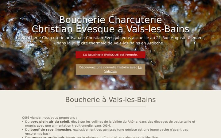 Screenshot of boucherie-evesque.fr