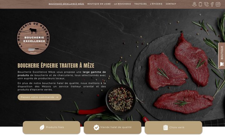 Screenshot of boucherie-excellence-meze.fr