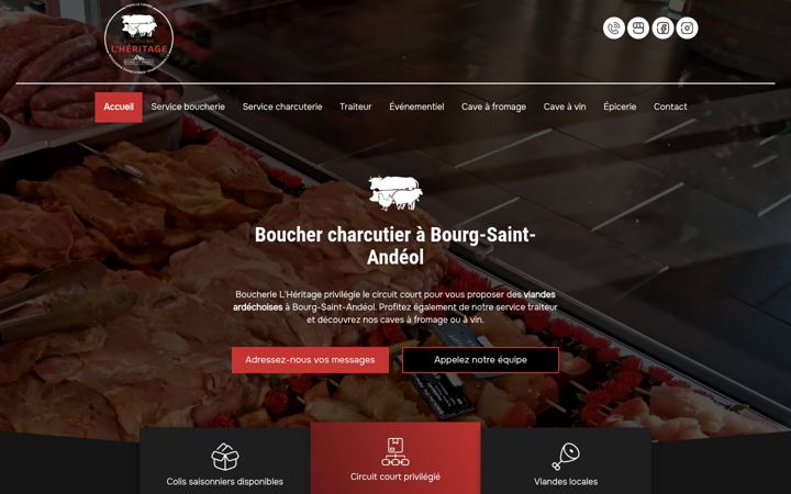 Screenshot of boucherie-lheritage.fr